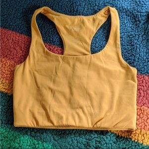 Girlfriend Collective Paloma sports bra in golden yellow color. Size S.